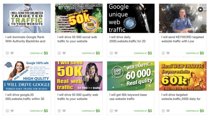 Fiverr Web Traffic Gigs