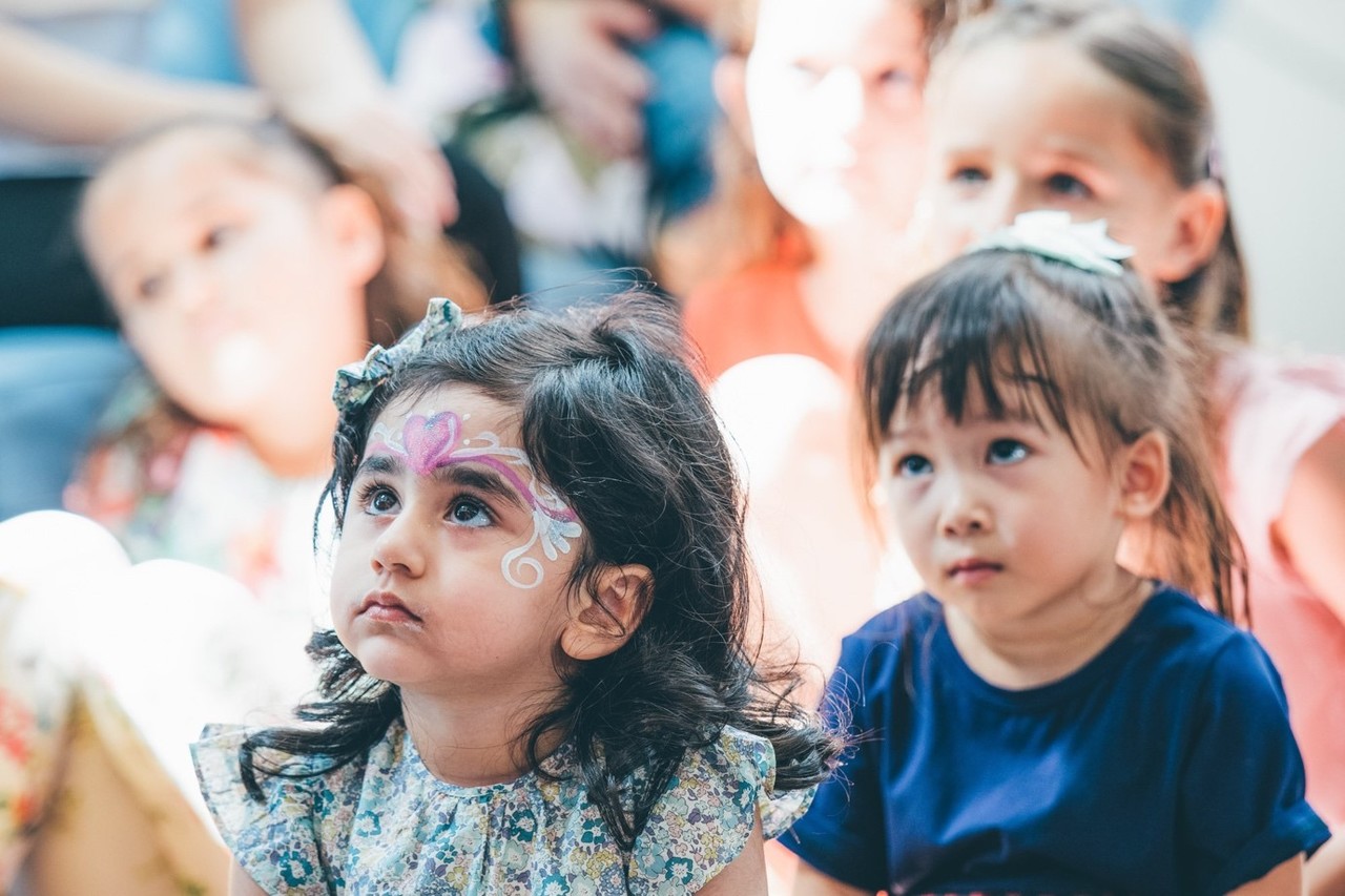 cute girl babies with face paint