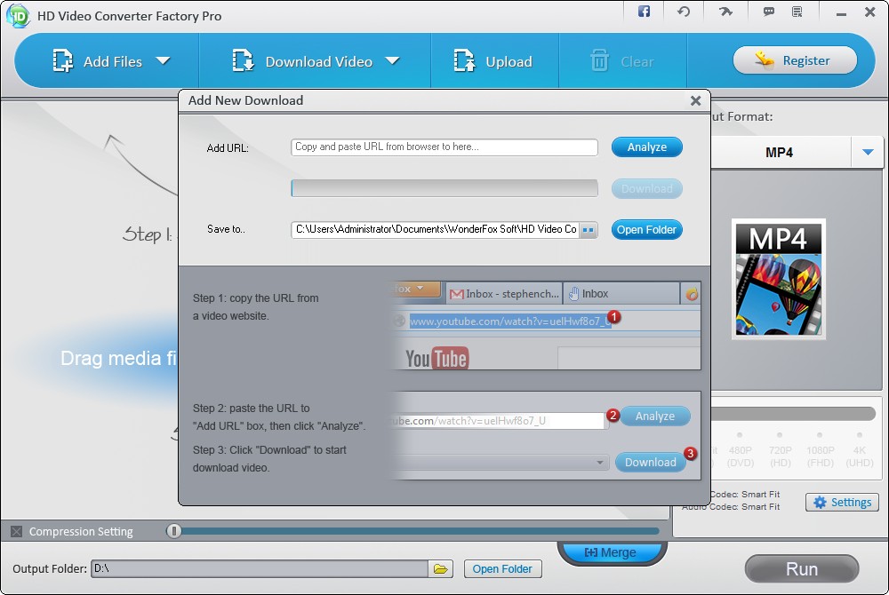 Download videos from YouTube: