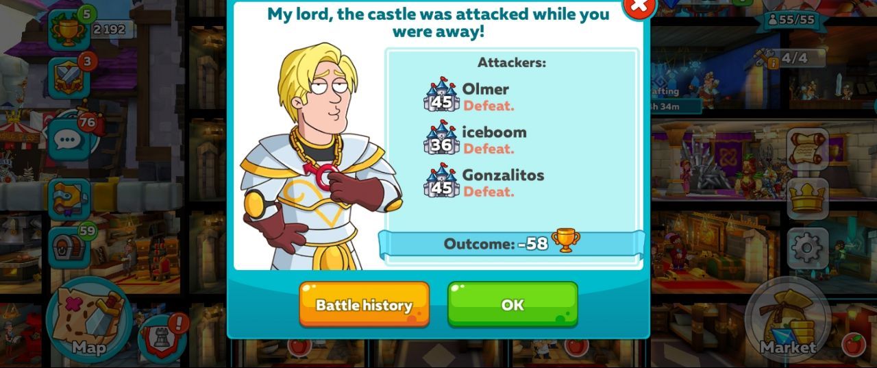 Hustle Castle PVP Empty Barrack Battle History Losses