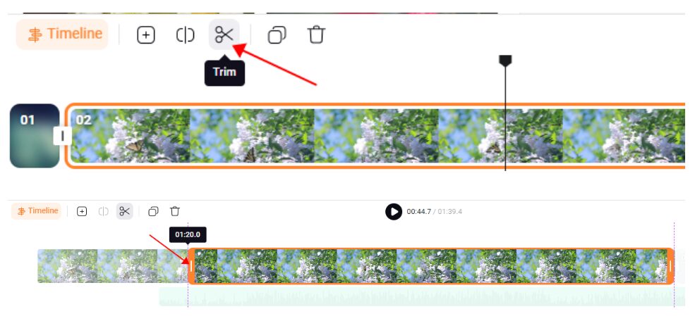 flexclip trimming videos