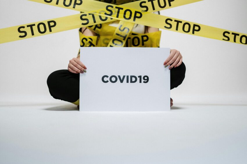 yellow-and-pink-stop-the-spread-distance-makes-us-stronger-poster
