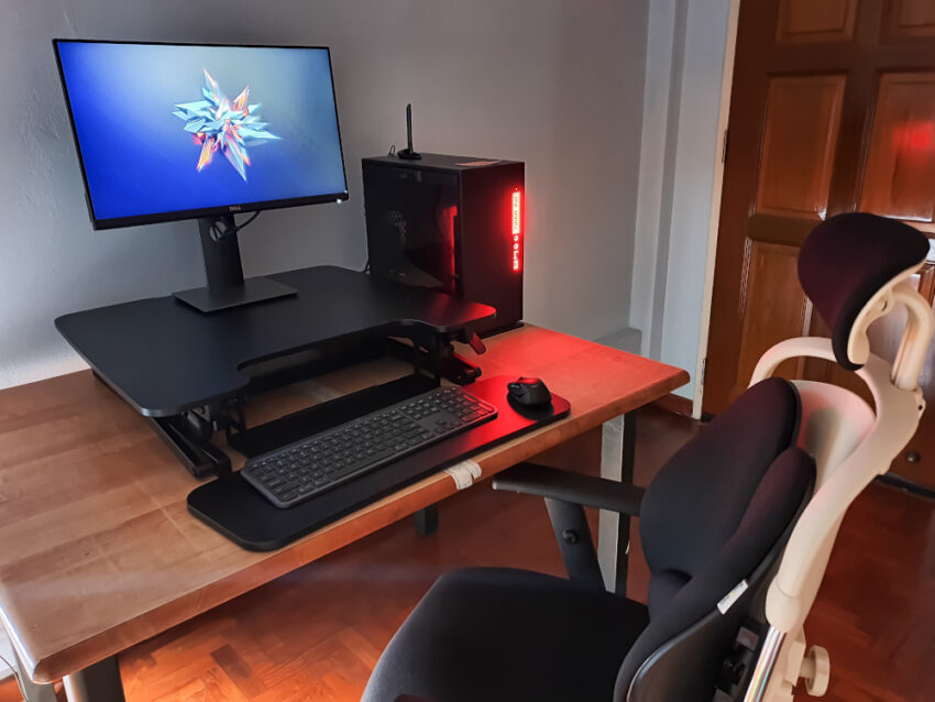 Sit-stand Desk Converter + New Euro duo back Chair