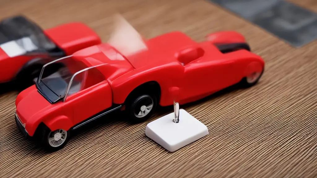 A close-up of a single diecast car model on a clean table, with the packaging or box beside it, and a price tag visible, emphasizing beginner purchase.
